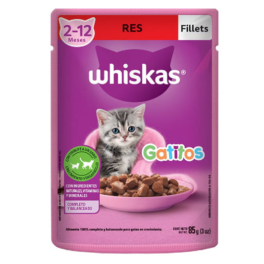 Whiskas Pouch Gatitos Carne sobre de 85 gr