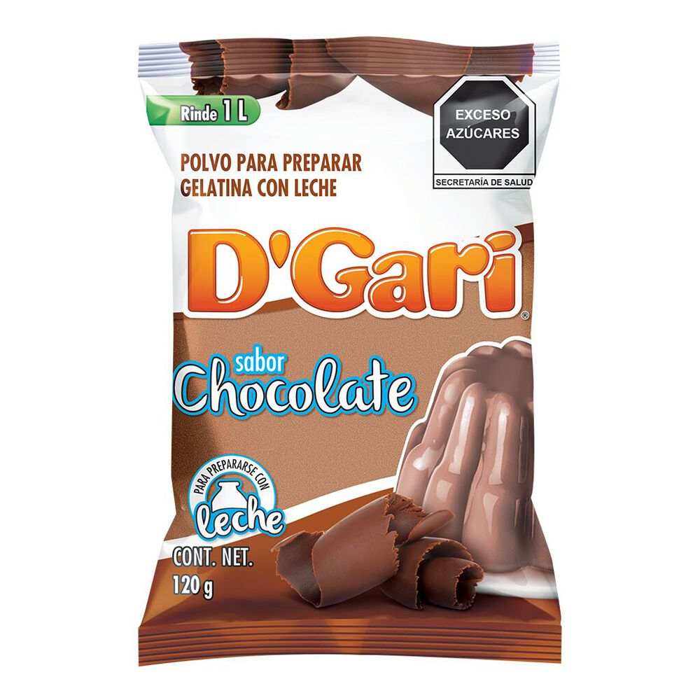 Gelatina D'Gari Sabor Leche Chocolate 120 Gramos