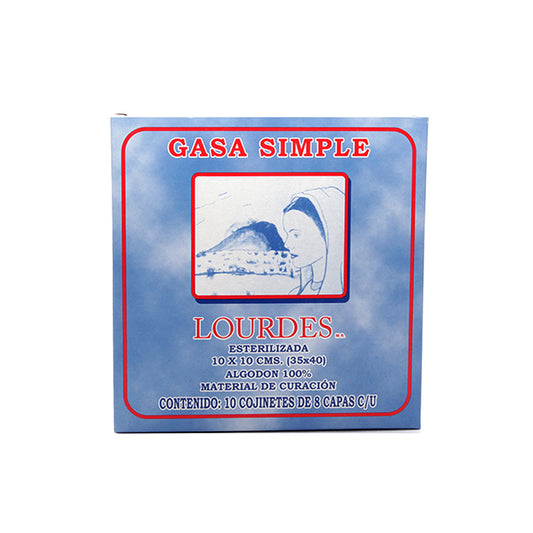 Gasa Lourdes 10X10 Paquete con 10 Piezas