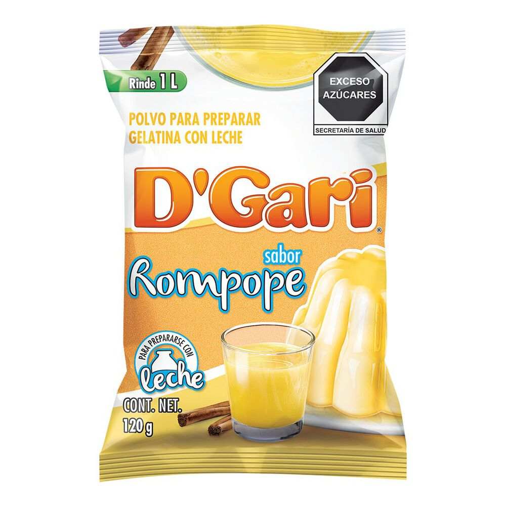 Gelatina D'Gari Sabor Leche Rompope 120 Gramos