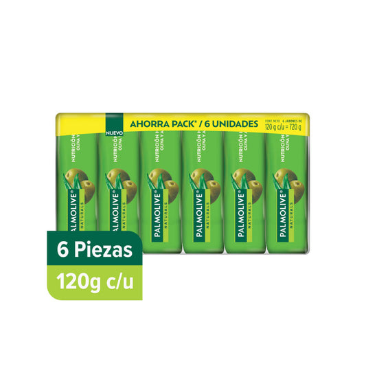 Palmolive Naturals Jabón de tocador Verde 120 gr 6 piezas