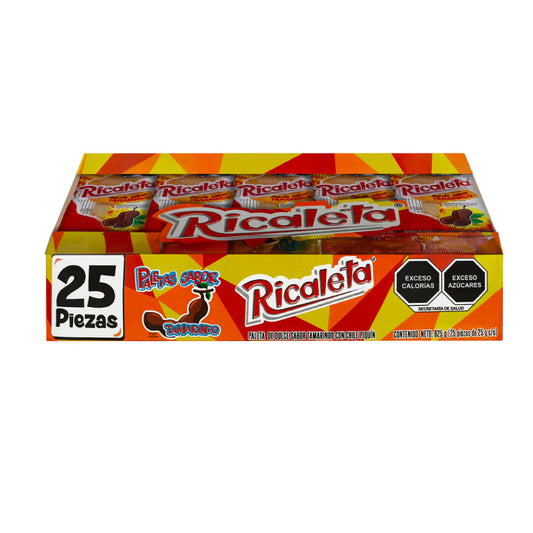 Paleta Enchilada Ricaleta Tamarindo Paquete Con 25 Piezas De 20 Gramos