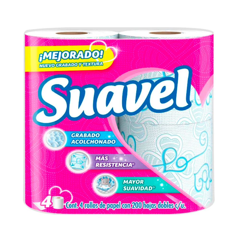 Papel Higiénico Suavel 200  4 pz