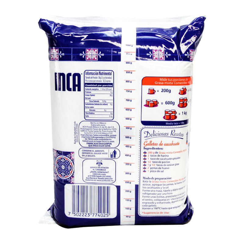 Manteca Vegetal Inca 1 kg
