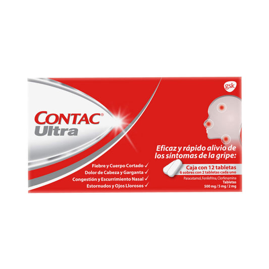 Antigripal Contact Ultra con 12 Tabletas