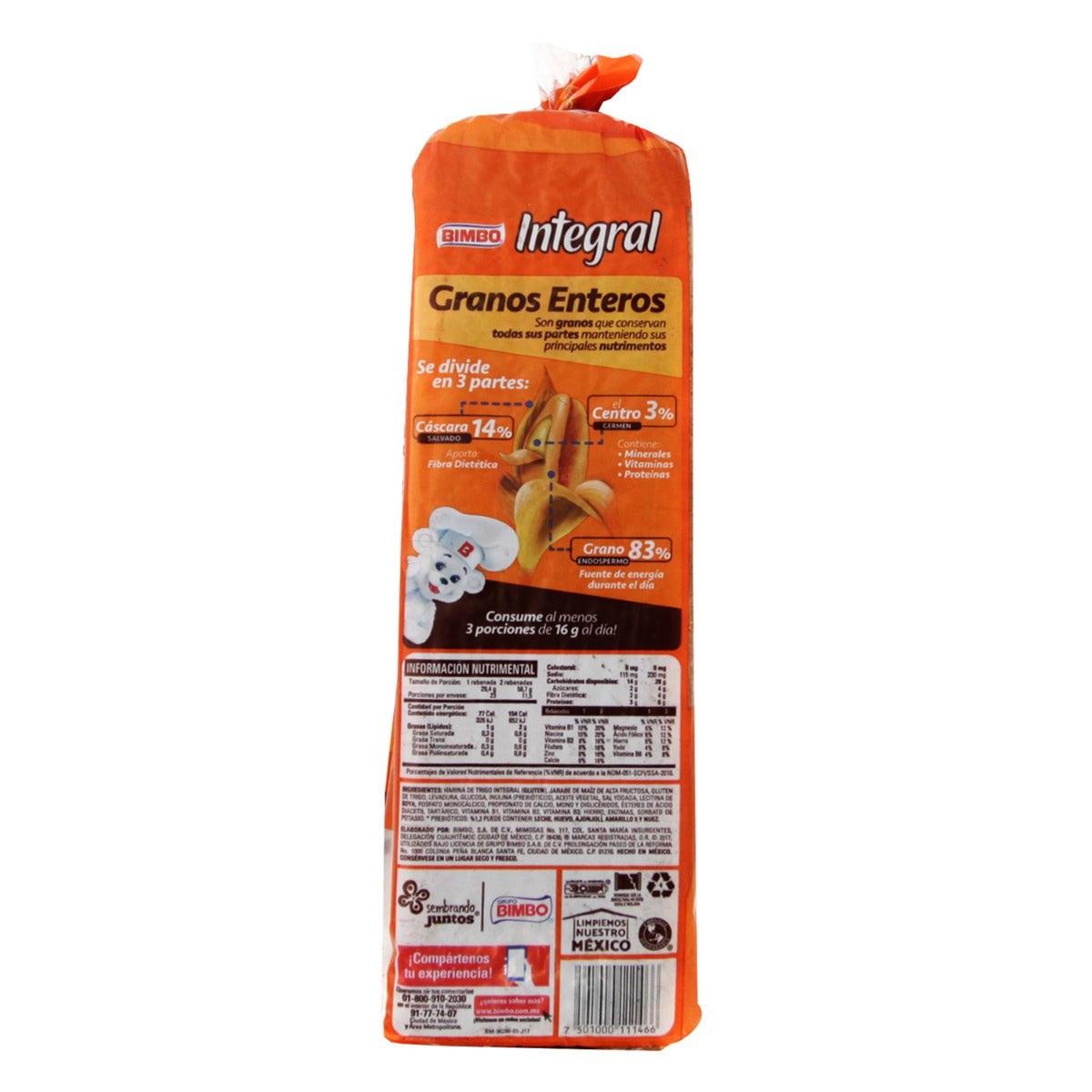 Pan Integral Grande Bimbo 675 Gramos