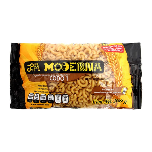 Pasta para Sopa La Moderna Codo #1 200 Gramos