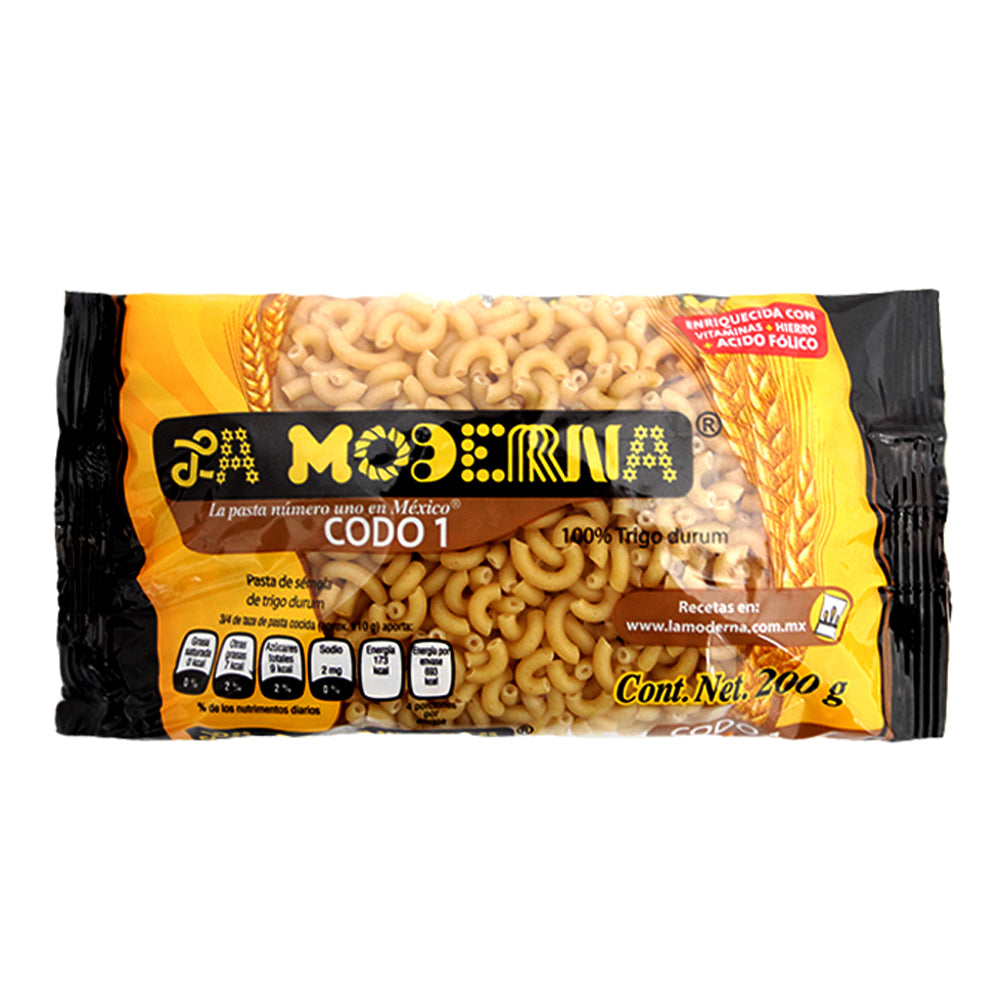 Pasta para Sopa La Moderna Codo #1 200 Gramos