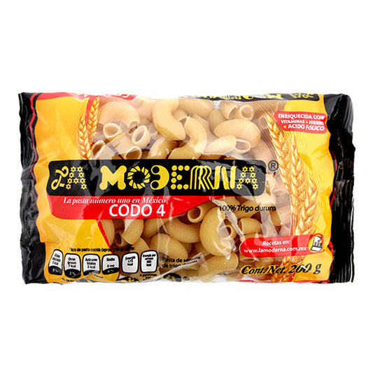 Pasta para Sopa La Moderna Codo #4 200 Gramos