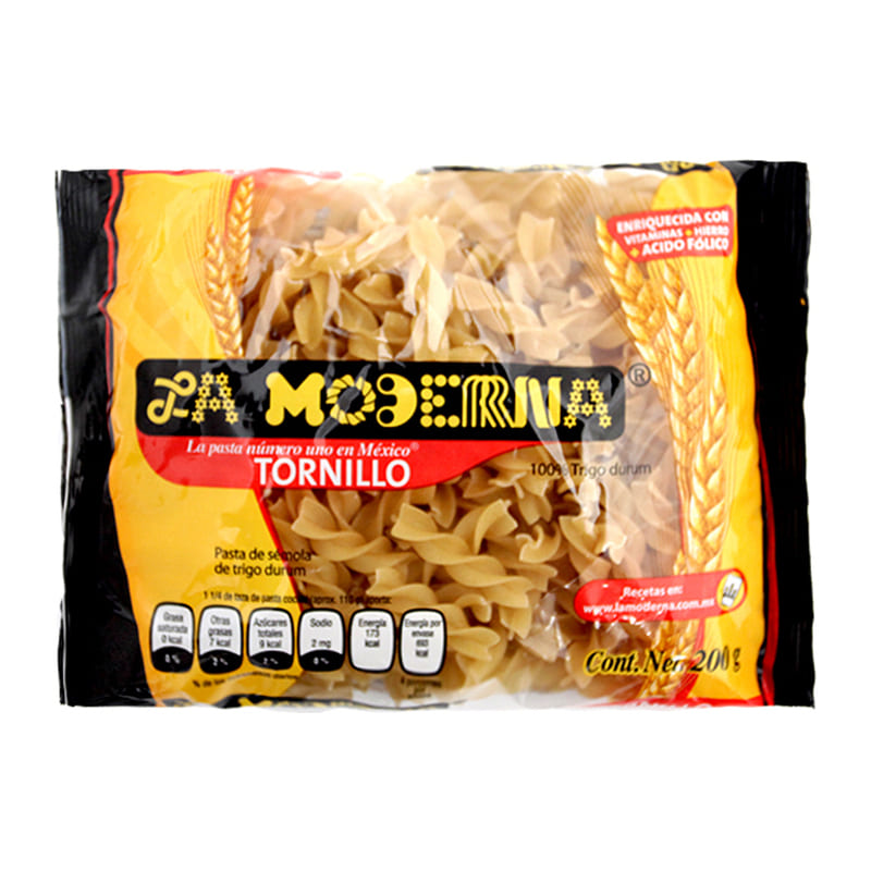 Pasta para Sopa La Moderna Tornillo 200 Gramos