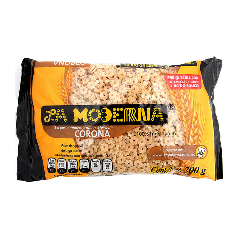 Pasta para Sopa La Moderna Corona 200 Gramos