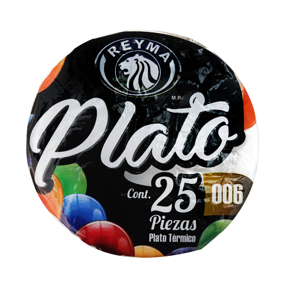 Plato Térmico Reyma #6 Pastelero Bolsa con 25 Piezas