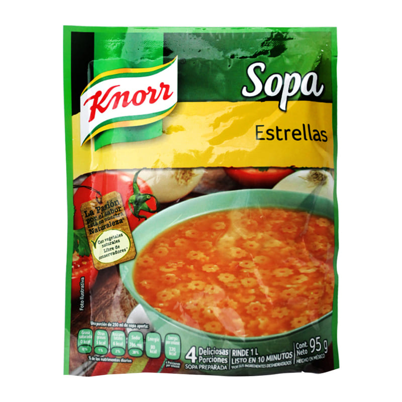Sopa Instantanea Knorr Estrellitas 95 Gramos