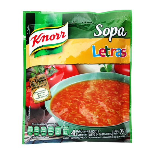 Sopa Instantánea Knorr Letras 95 Gramos