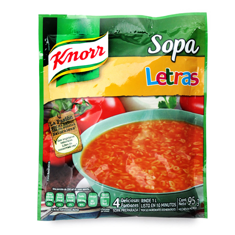 Sopa Instantánea Knorr Letras 95 Gramos