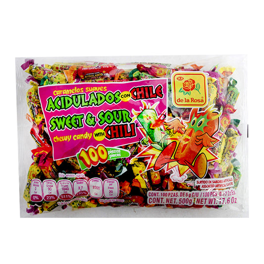 Dulces Aciditos Chiclosos Bolsa Con 100 Piezas
