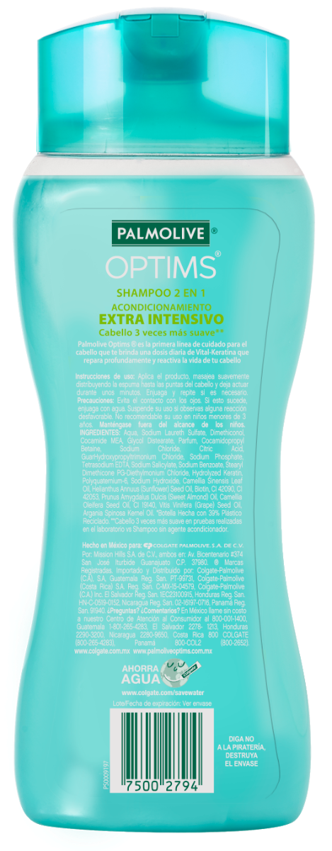 Shampoo Palmolive Optims 2 en 1 Nivel 4 Extra Intensivo 200 ml