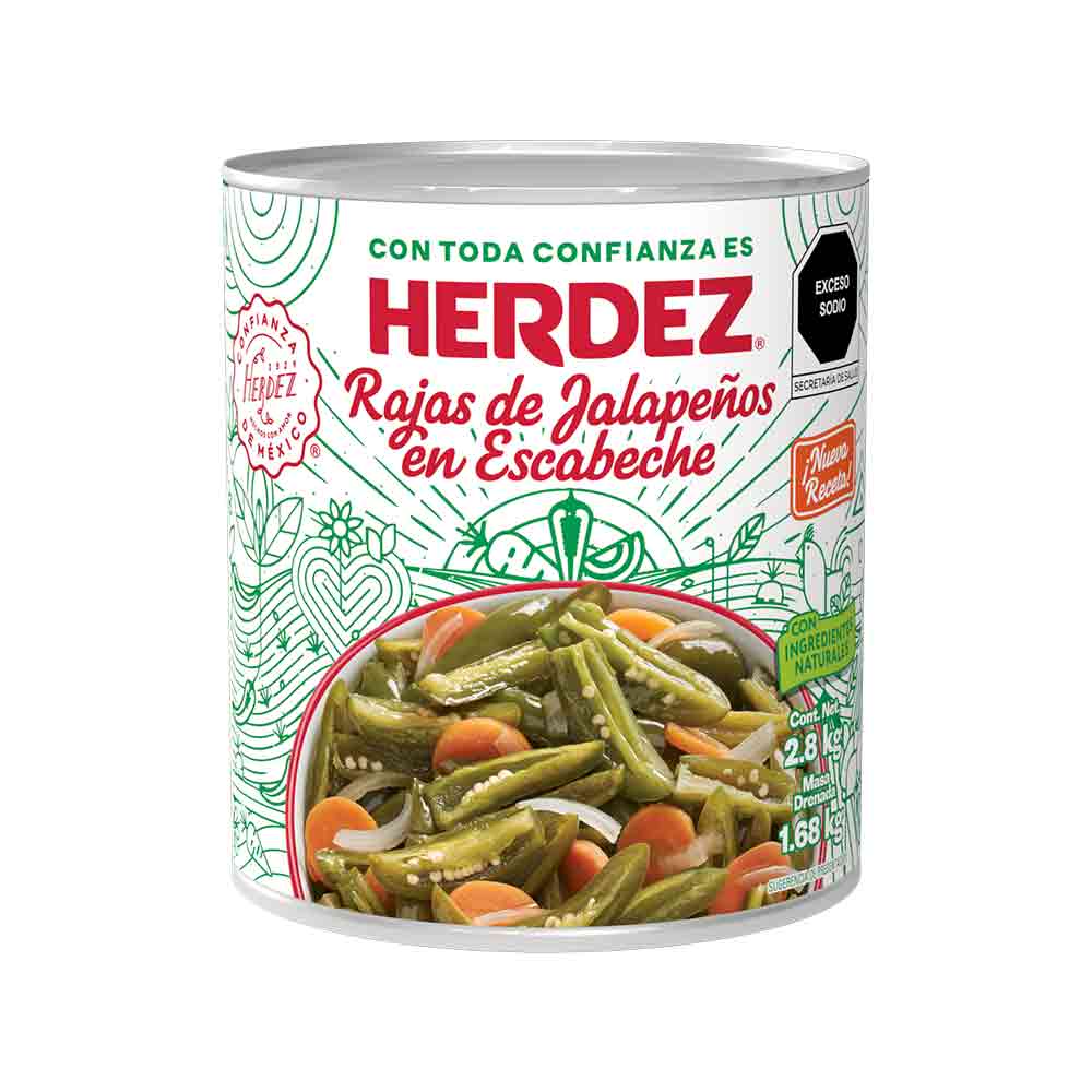 Herdez Chile Jalapeño En Rajas 2.8 kg