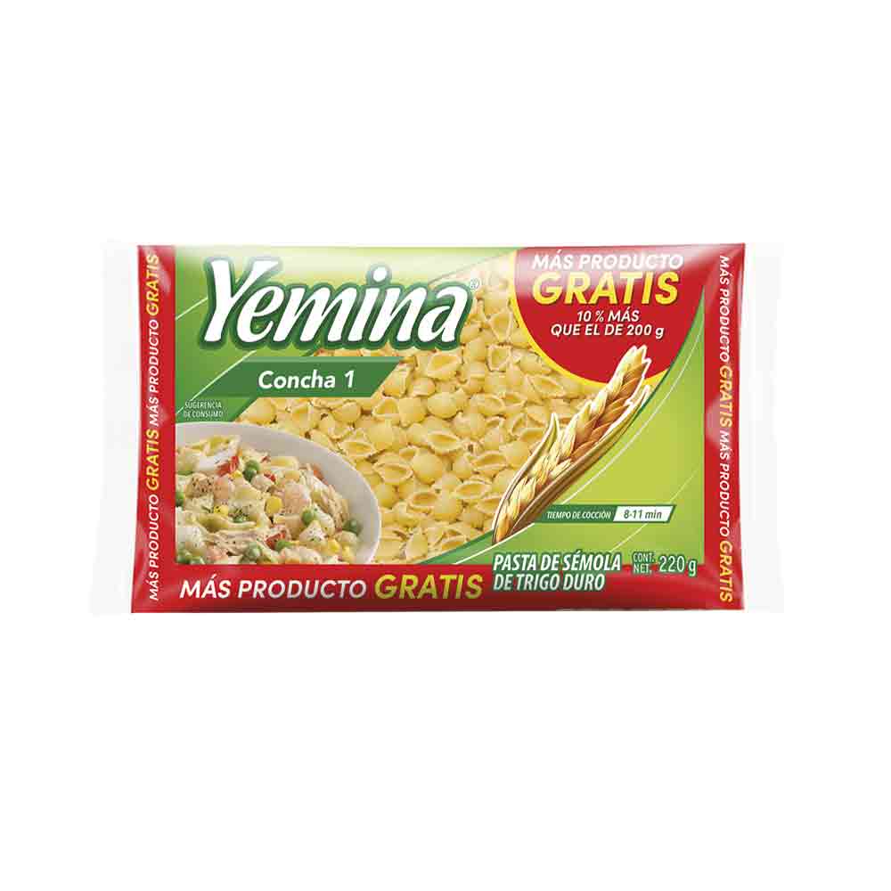 Pasta Yemina Concha No 1 Precio Especial 220 Gr