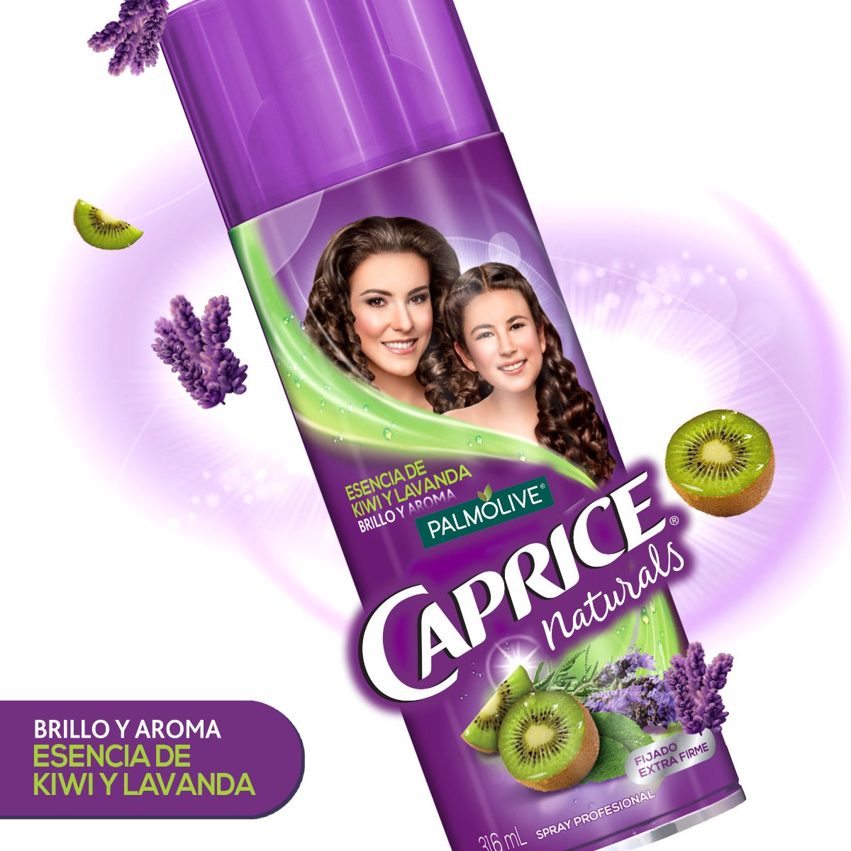 Spray para el Cabello Palmolive Caprice Naturals Esencia de Kiwi y Lavanda de 316 ml