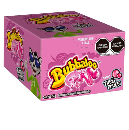 Bubbaloo Chicle con Relleno Líquido Sabor Tuti-Fruti Con 50 Pz