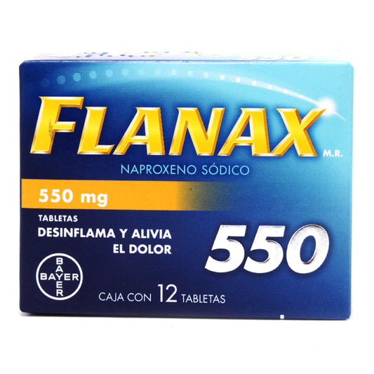 Anti Inflamatorio Flanax 550 Miligramos con 12 Tabletas