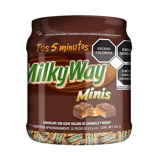 Chocolate Milky Way Vitro Mini Vitrolero Con 52 Piezas De 8.5 Gramos