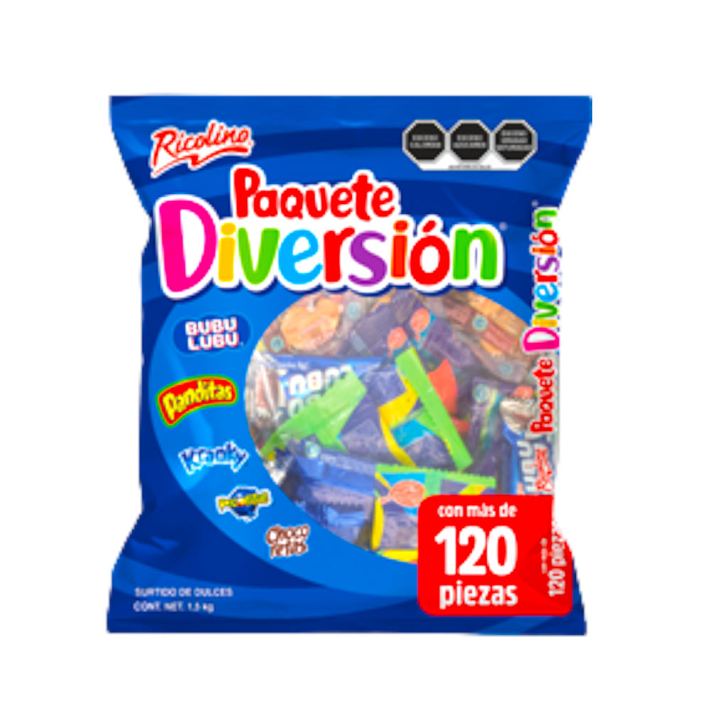 Paquete Ricolino Diversion Dulces Surtidos Bolsa 1.5 Kilo