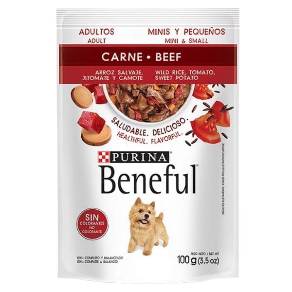 Purina Beneful Pouch Adultos Minis Carne 100Gr