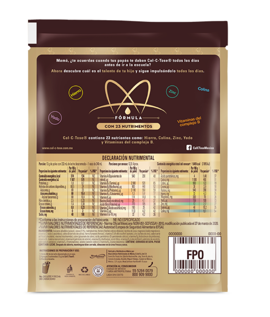 Chocolate En Polvo Cal C Tose Bolsa 160 Gramos