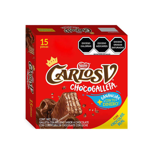 Carlos V Chocolate Snack 15 piezas de 15 Gr