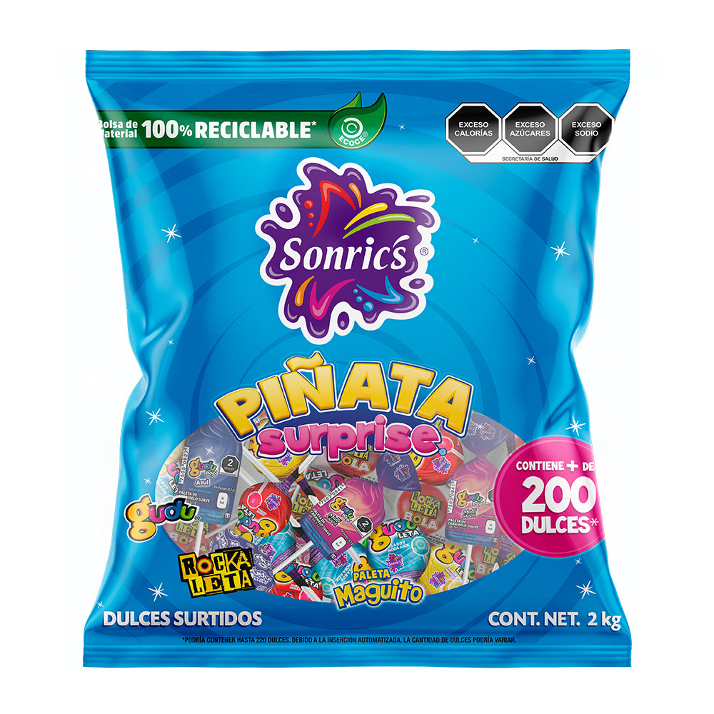 Pinata Surprice Sonrics Dulces Surtidos Bolsa 2.27 Kilo