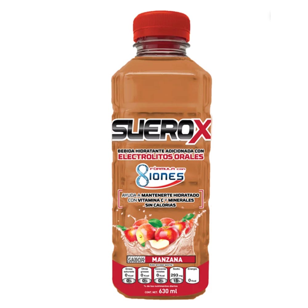 Suero Suerox Adulto 8 Iones Manzana 630 Mililitros