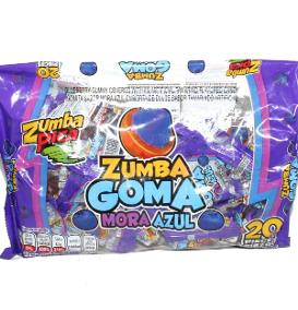 Golosina Zumba Goma Mora Azul 20 Piezas