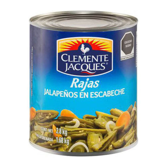 Chiles Jalapeños Clemente Jacques Rajas 2.8 kg