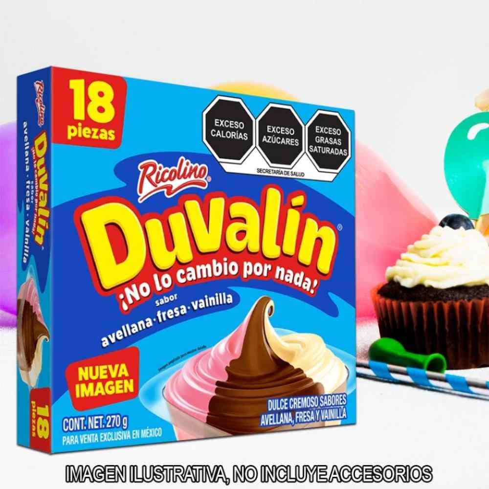 Duvalin Chocolate Fresa Vainilla Paquete Con 18 Piezas
