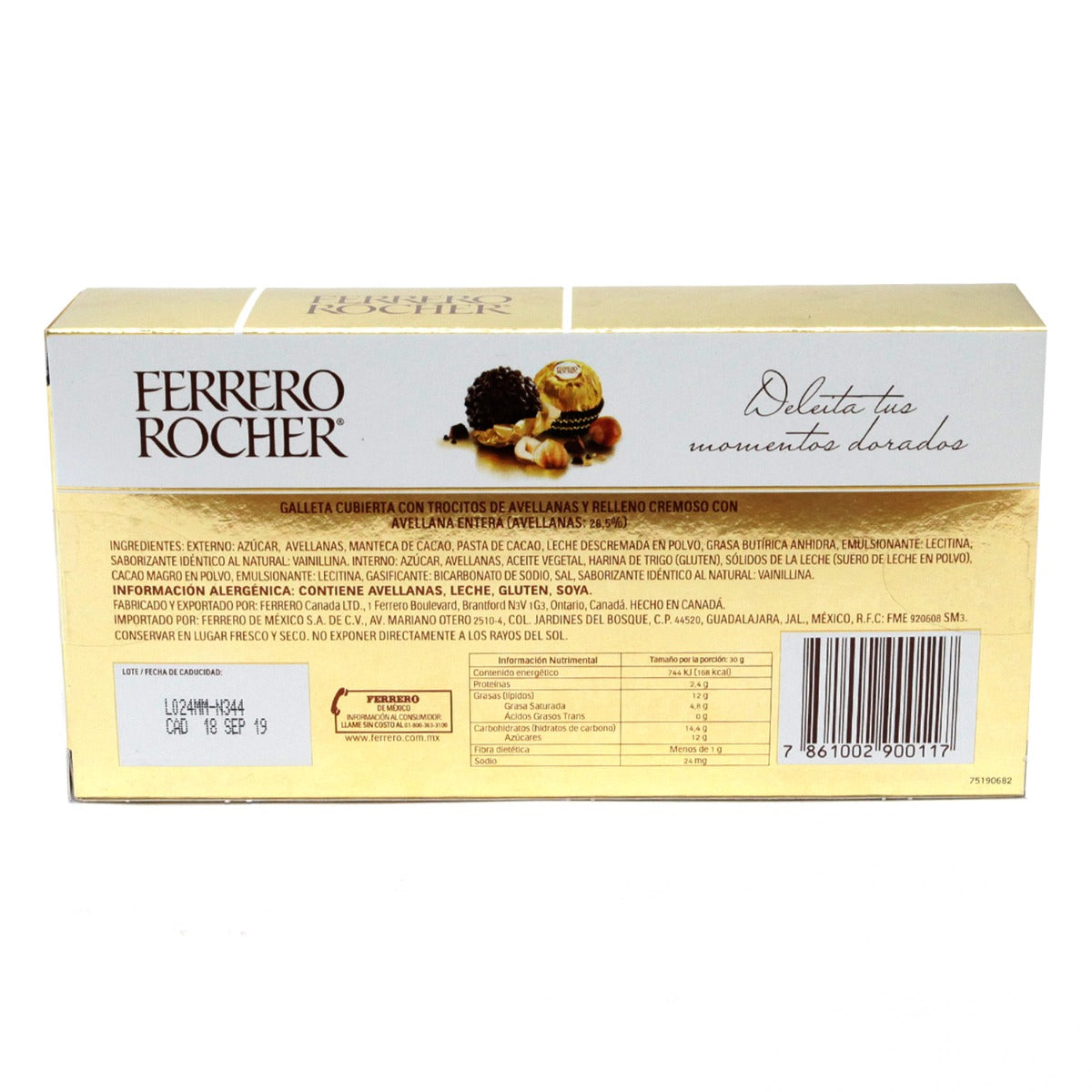 Chocolate Ferrero Rocher T8 100 Gramos