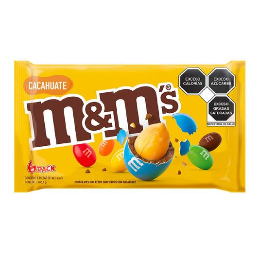 M&Ms Chocolate Con Cacahuate Paquete Con 6 piezas