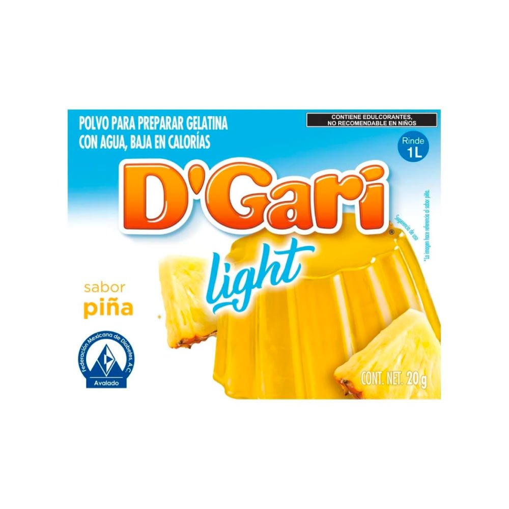 Dgari Gelatina Light Piña 20 Gr