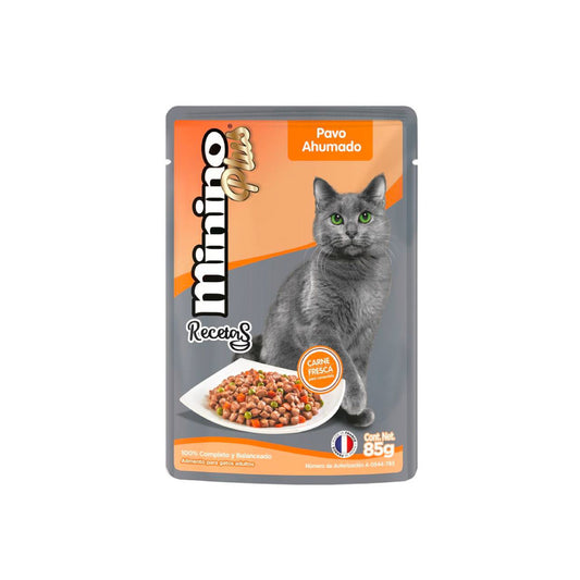 Alimento para Gato Minino Plus Pavo Ahumado 85 Gramos