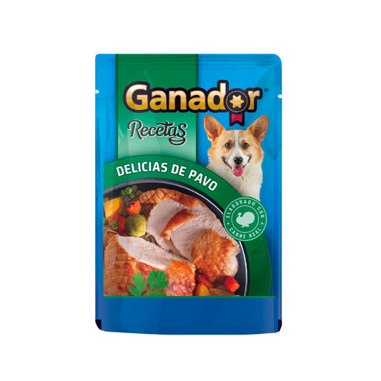 Alimento para Perro Ganador Recetas Delicias De Pavo 100 Gramos