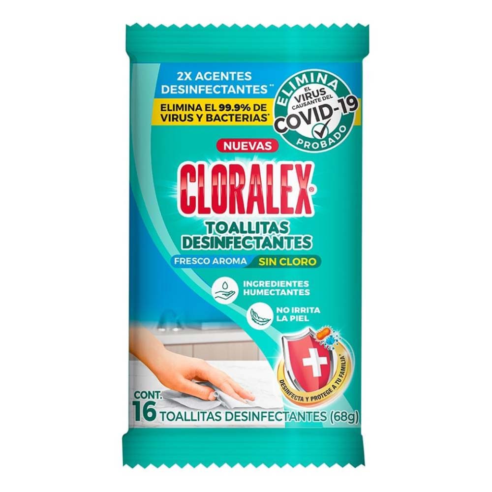 Cloralex Toallas Desinfectantes Flowpack 16 Pz