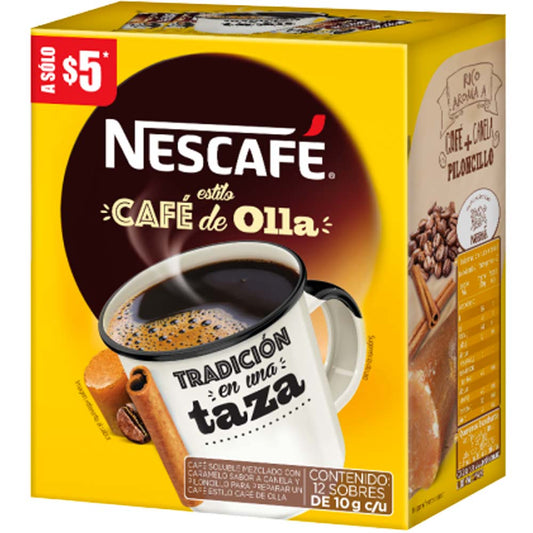 Nescafe Café De Olla Stick Paq. 12 Pz De 10 gr