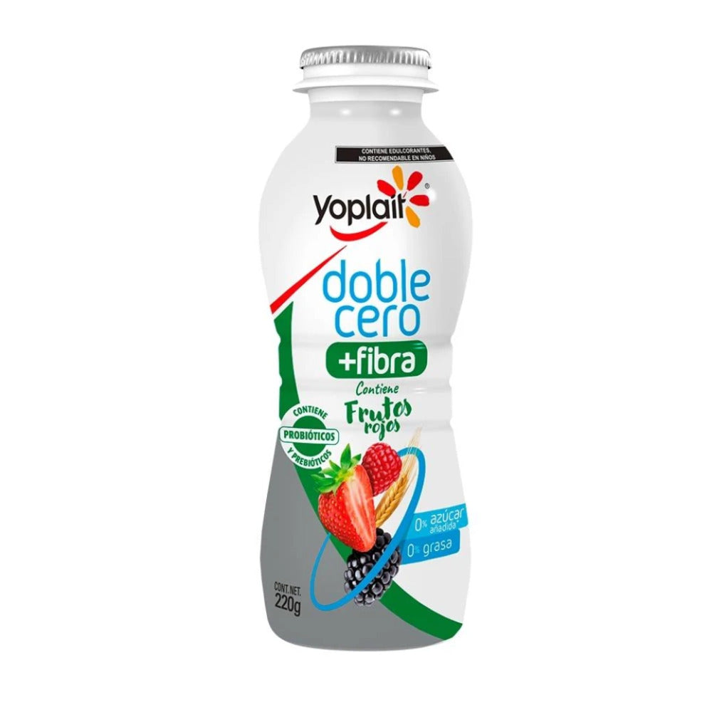 Yoplait Yoghurt  Doble Cero + Fibra Beb F Rojos 220 Gr