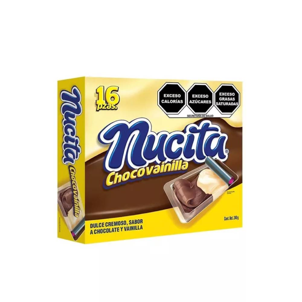 Nucita Chocolate Vainilla/Chocolate Paquete Con 16 Piezas De 15 Gr