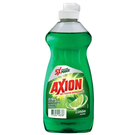 Detergente Lavatrastes Líquido Axion Limón de 280 ml