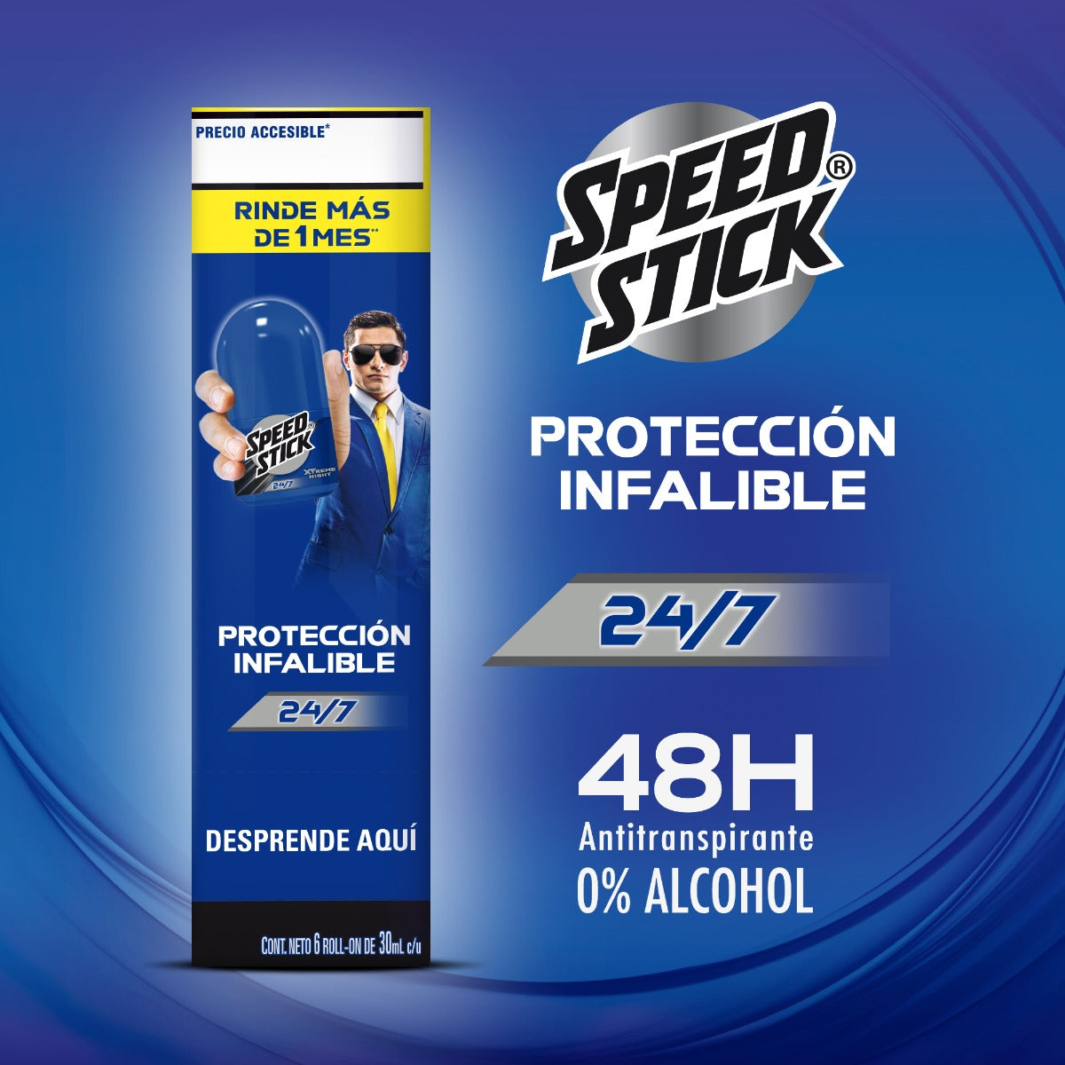 Antitranspirante Speed Stick 24/7 Cool Night en Roll On 30 ml