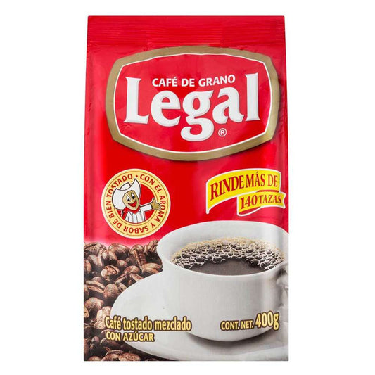 Cafe Legal Molido Tradicional en Doy Pack de 400 Gramos.