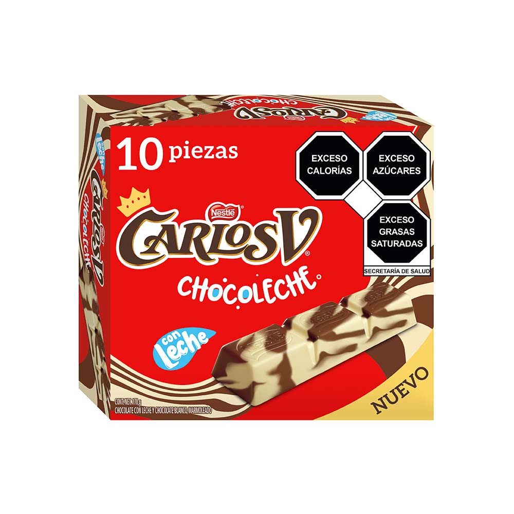 Carlos V Chocolate  10 piezas de 17 Gr