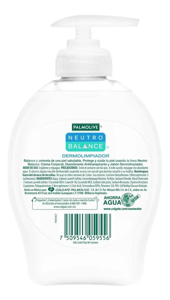 Jabón Líquido Manos Palmolive Neutro Balance Dermolimpiador 221 ml